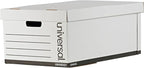Universal 9522101 Medium-Duty Easy Assembly Legal File Storage Box - White (12/Carton)