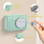 Retractable Clothesline Indoor/Outdoor, Anti-Sag for Drying Clothes Line Retracting Indoor/Outdoor, We Equipped This 13.8 Fts Laundry line Retractable with 4 Large Clips (Green)