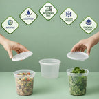 JoyServe Deli Food Storage Containers with Lids - (48 Sets) 24-32 Oz Quart Size & 24-16 Oz Pint Size Plastic Airtight Takeout Meal Prep Storage, BPA-Free, Dishwasher, Microwave Safe