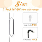 Bilillo Plate Hangers for The Wall, Suitable for 16''-20'' Decorative Plate,Invisible Heavy Duty Wire Plate Holder with Wall Hooks, Plate Hangers for Displaying Plates, Platter, Dish (Black)