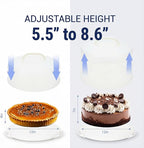 12 Inch Cake Carrier with Lid and Handle – Heavy-Duty Cake Container for Baking Events & Outdoor Trips | Adjustable Height,Portable Food Cake Carrier Storage Solution for Picnics & Camping