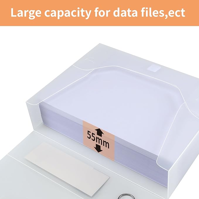 HUA JIE A4 Storage File Boxes Plastic Archives Cases with Lid, File Folder Organizer Document Filing Box for office,31×5.5×23.5 cm, Transparent(Pack of 6)