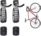 Dirza Bike Wall Mount Rack with Tire Tray - Vertical Bike Storage Rack for Indoor,Garage,Shed - Easy to install - Great for Hanging Road,Mountain or Hybrid Bikes - Screws Included - 2 Pack