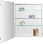 Bathroom Medicine Cabinet with Beveled Edge Mirrored Door 24 x 30 inch, Recessed or Surface Mount, with Adjustable Glass Shelves