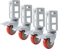 4PCS Storage Rack Caster Wheels,3" Heavy Duty Locking Caster Wheels Warehouse Shelf & Storage Racks Accessories,Fit for Boltless Self Locking Shelving Racks,500LB Capacity