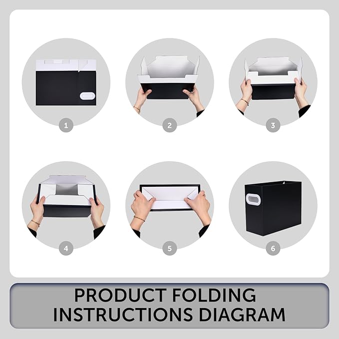Hanging File Organizer, Cardboard File Folder Organizer for Letter Size, Desk Documents Storage Box, Portable File Folder Holder Boxes for Office, Home, School, Only Box.(6 Packs)