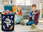 ESSME Kids Laundry Basket,Space Hamper Collapsible Canvas Waterproof Storage Bin for Boys, Nursery Hamper,Gift Baskets,toy bins(Astronaut)