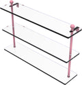 Allied Brass MA-5/22-PNK Mambo Collection 22 Inch Triple Tiered Glass Shelf, Pink