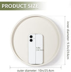 Silicone Bathroom Tray Round Vanity Tray Decorative Soap Holder Kitchen Countertop Organizer Coffee Table Decor for Candle, Perfume, Plant, 10 Inch, Beige