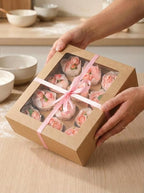 Bakepacker 12 Cupcake Containers 20-Packs Brown 12 Count Cupcake Boxes with Window Cupcakes Carrier, 13"x10"x3.5"（Auto-pop up）