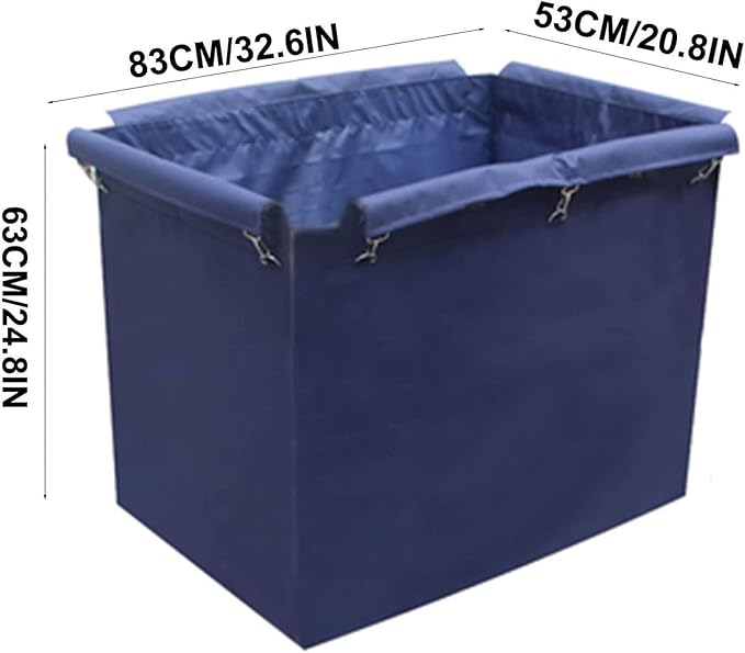 Rolling Laundry Cart with Waterproof Liner Bag, Removable Thick Oxford Cloth Storage Bags for Commercial and Home Use