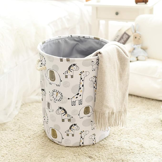 INough Baby Hamper Kids Laundry Basket Nursery Hamper Stuff animal Organizer,Toy Baskets Corner Stuffed Animal Storage Basket Kids Storage Basket Safari Nursery Decor Clothes Hamper for Boys, Giraffe