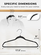 SMARTOR Heavy Duty Hangers 100 Pack, Premium Plastic Hangers for Clothes - Heavy Duty Non-Velvet Hanger with 360° Swivel Chrome Hook & Non Slip Notches - As Dress, Coats, Shirt, Jacket Hanger - Black