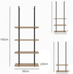 Ceiling Shelf, Ceiling Mount Storage Rack with Wooden Boards Hanging Storage Rack for Display Plants,Wine,Books, Quick Installation (Color : B, Size : 2 Layer)