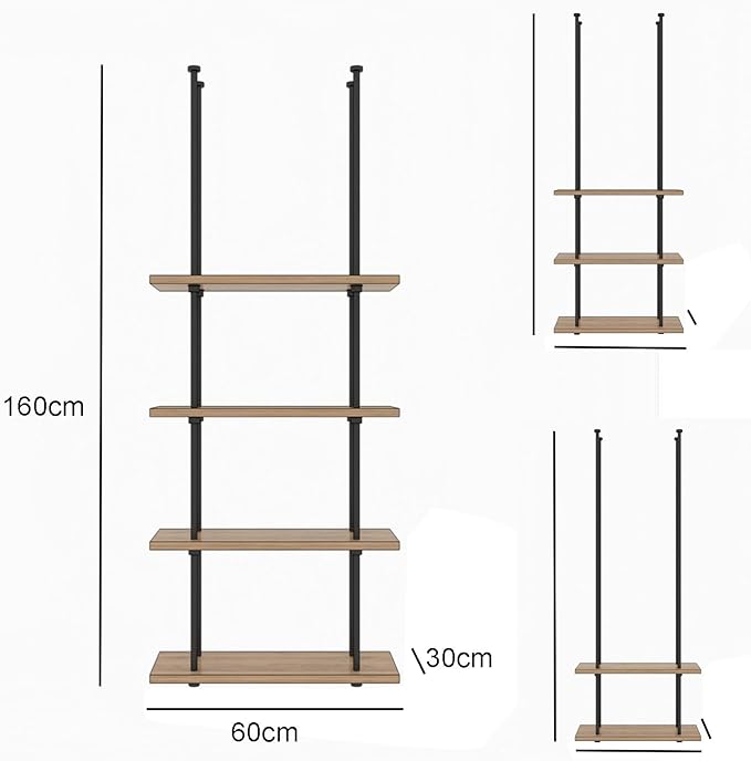 Ceiling Shelf, Ceiling Mount Storage Rack with Wooden Boards Hanging Storage Rack for Display Plants,Wine,Books, Quick Installation (Color : B, Size : 2 Layer)