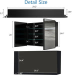 Bathroom Medicine Cabinet with 30"x26" Black Stainless Steel Framed Mirror,Recessed or Surface Mounted Bathroom Mirror Cabinet,Storage Cabinet with Double Door