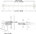 Dseap Kitchen Utensil Holder Hanger, Pot and Pan Rack Wall Mount, Kitchen Rail with 8 Hooks for Hanging Cooking Utensils, Mugs, Spoons, Wall Mounted, Stainless Steel, White