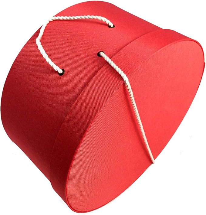 Sarah's Hat Boxes Classic Coral Hat Box – 21.5" x 11.5" (Dia. x Ht.) Handmade in USA – Odorless Non-Toxic Adhesive, Cording Handle – Premium Storage for Hats & Accessories