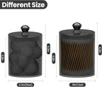 MateeyLife Qtip Holder 6 Pack, Acrylic Q-tip Dispenser for Cotton Pads, Swabs, Balls, Storage Containers for Organizing, Bathroom Canisters with Lid, Apothecary Jars Home Decor Accessories Set (Black)