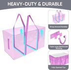TICONN 4 Pack Extra Large Moving Bags Heavy Duty with Zippers & Carrying Handles, Durable Storage Bags Moving Boxes for Closet Organizers and Storage (4 Pack, Pink)