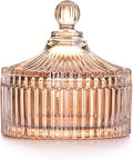 Colorful Glass Jar With Lid,Candy Cookie Jars,Jewelry Box,Biscuit Containers Food Storage,Decorative Jar(Amber)