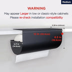 Paper Towel Holder - Under Cabinet, No-Drill Self-Adhesive Hanging Rack, Easy Tear, Space-Saving Sleek Metal Kitchen Roll Dispenser, Wall-Mount Look, Kitchen Storage & Organization - Black