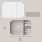 Bentgo® Modern Tray with Matte Lid - Reusable, BPA-Free, Meal Prep Containers for Adults with Removable Divider - 3 or 4 Compartments for Healthy Portioned Meals At Home & On the Go (White)