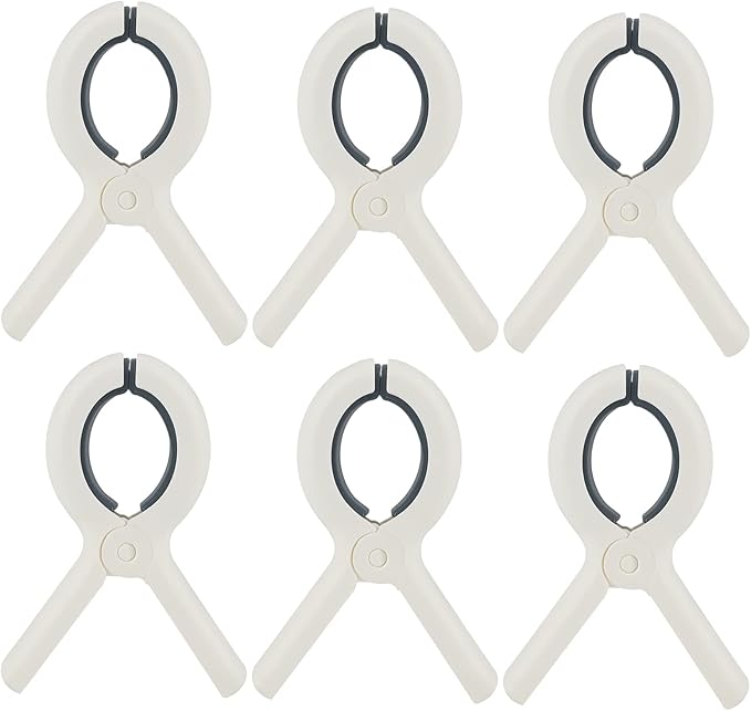Beach Towel Clips Plastic Clothespins-Heavy Duty Clothes Pins for Beach Chair Pool Chair on Cruise Heavy Laundry Clothespins Windproof Clamps Beach Blankets Clothes Pegs Pack of 6