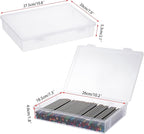 BTSKY Clear Plastic Storage Box with Flap Lid, Multipurpose Craft Organizers and Storage Box Art Supply Storage Organizer Plastic Sewing Box for Beads Pencils Notebooks, 2 Pack Medium