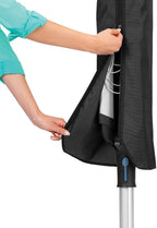 Brabantia Lift-O-Matic Advance Outdoor 4 Arm Clothesline (164 ft/Ø 1.97") Height Adjustable, Folding Clothes Drying Rack + Ground Spike, Cover + Bag of Clothespins (Gray)