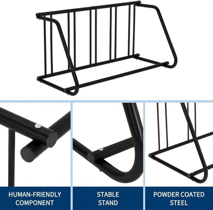 Commercial Grid Floor Bike Rack,Single-Side 5-Bike Rack 60 in L,Grid Bike Rack In Ground,Bicycle Floor Parking Stand,Bike Racks Garages, Stores, Schools & Universities Power Coated Steel