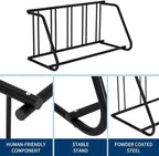 Commercial Grid Floor Bike Rack,Single-Side 5-Bike Rack 60 in L,Grid Bike Rack In Ground,Bicycle Floor Parking Stand,Bike Racks Garages, Stores, Schools & Universities Power Coated Steel