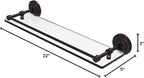 Allied Brass QN-1/22-GAL-ABZ Que New 22 Inch Tempered Gallery Rail Glass Shelf, Antique Bronze