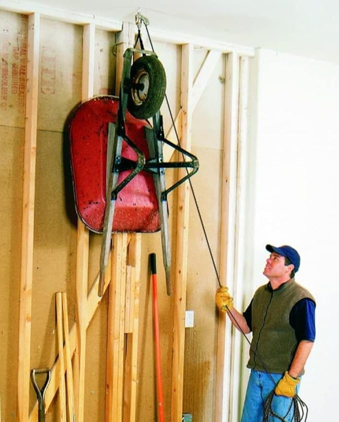 HARKEN Hoister - Bikes & Overhead Garage Storage Hoist System (45lb Capacity, 16ft Ceiling), Space-Saving Organization, Easy One-Person Operation, Safe Anti-Drop, Self-Leveling - model 7800.16