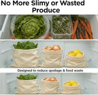 100% Reusable Cotton Produce & Bread Storage Bags, Pack of 6 (2 L, 2 M, 2 S), Breathable Muslin, Vegetable, Fruit Bags with Drawstring | Eco-Friendly Fridge & Kitchen Storage | Reusable, Eco-Friendly | Pure Cotton Material, Breathable Material, Reusabl...