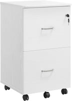 VASAGLE 2-Drawer File Cabinet, Locking Filing Cabinet for Home Office, Small Rolling Printer Stand, A4, Letter-Size Hanging Files, Assembly Required, Snow White ULCD027T46V2