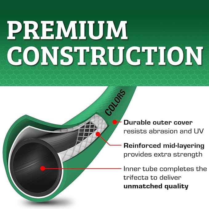 Flexzilla Colors SwivelGrip Garden Hose 5/8 in. x 50 ft., Lightweight All-Weather Water Hose, Durable and Flexible, Leak-Free Connections, Forest Green