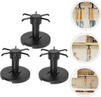 Luxshiny 3pcs Kitchen Utensil Hooks Wall Mount Rotating Storage Organizer Set Black Top Hanging Hooks for Kitchen Cabinets and Cooking Utensils
