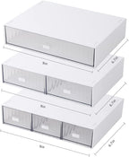 Desk Organizer Stackable Storage with 6 Drawers Stackable Drawers for Desk Storage, Makeup Storage Accessories, Desktop Accessories with Drawers, White