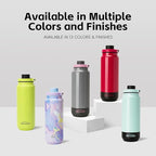 GREYLOCK 40 oz Insulated Water Bottle with Straw Lid, Leakproof Reusable Stainless Steel Vacuum Flask, 24hr Cold & Hot, Carry Handle & Silicone Spout, BPA-Free for Gym, Hiking, Travel,Teal