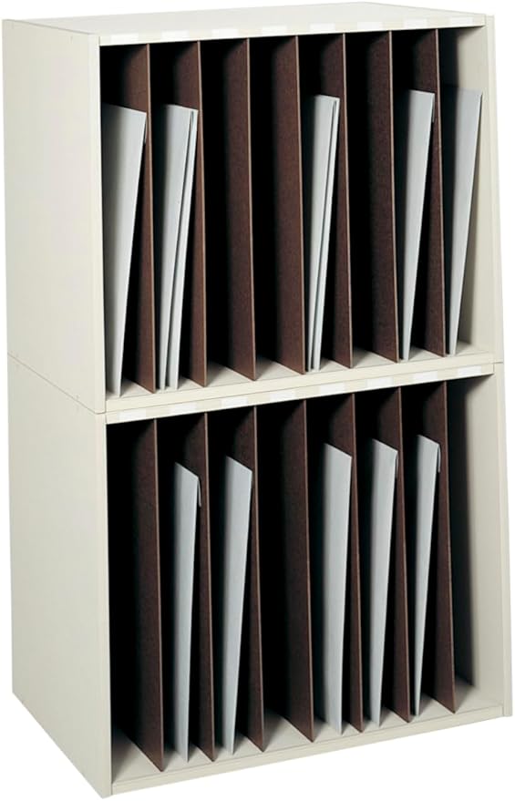 Safco Products 3030 Art Storage Rack, 8 Vertical Compartments, White