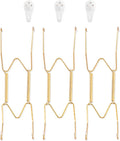 Bilillo 3 Pack Plate Hangers for Wall, Suitable for 8-10 Inch Art, Stainless Steel Invisible Heavy Duty Wire Holder With Wall Hooks for Displaying Plates, Platters, Dishes