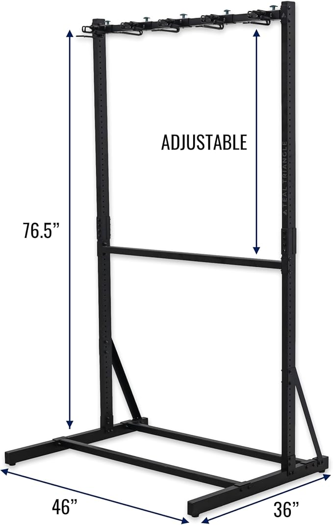 StoreYourBoard Teal Triangle Freestanding Ski Storage Rack for Garage, 5 Ski and Pole Organizer Floor Stand, Heavy Duty, Fully Adjustable for All-Mountain, Wide, Powder, and Backcountry Skis