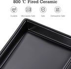 Luxspire Bathroom Vanity Tray, Mini Soap Dispenser, Small Ceramic Perfume and Jewelry Dish, Trinket Holder, Rectangle Candle Tray, Bath Organizer Kitchen Sink Narrow Soap Dish, Black
