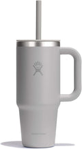 Hydro Flask Travel Tumbler with Handle, Lid and Straw - Insulated Stainless Steel in 24 Oz Tonal Birch