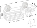 LEVERLOC Shower Caddy Suction Cup, Heavy Duty Bathroom Organizer for Inside Shower with Hooks & Soap Holder, NO-Drilling Bathroom Shelves-White
