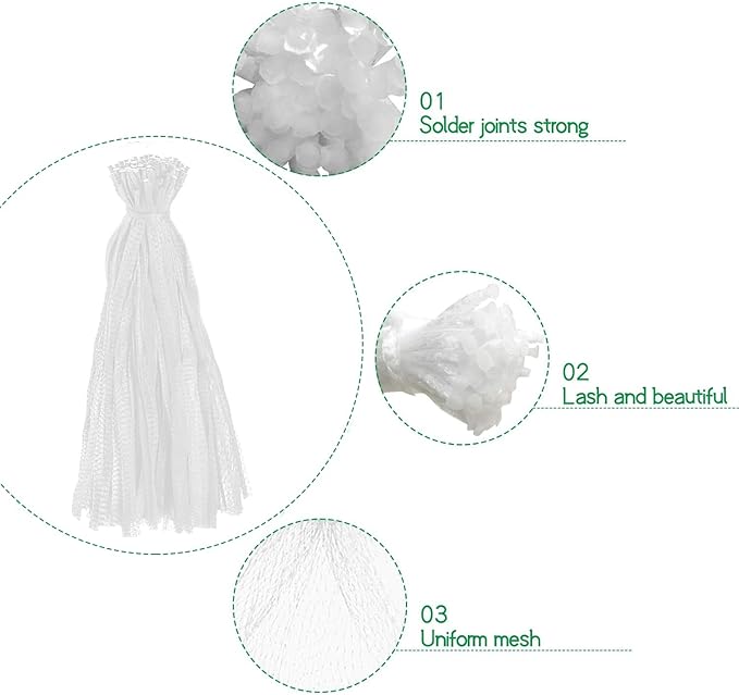 100Pcs 24’’ Reusable Mesh Produce Bags, Onion Fruits Net Bags and Seafood Boil Bag for Crab Clam Crawfish, Mesh Storage Bag for Grocery Shopping Storage of Fruits Vegetable Seafood & Garden Produce