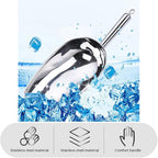 Set of 1 Ice Scoop, Stainless Steel Kitchen Ice Scoop for Canisters or Ice Maker, Food Scoops for Canisters, Freezer, Flour, Dry Foods, Coffee Beans, Pop Corn, Pet Dog Cat Food (Stainless Steel-M)