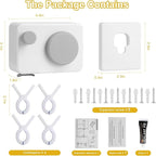 Retractable Clothesline Indoor/Outdoor, Anti-Sag for Drying Clothes Line for Indoor/Outdoor, We Equipped This 13.8 Fts Laundry line Retractable with 5 Large Clips (White-Gray)