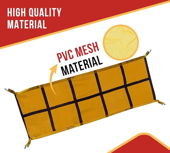 Mytee Products 2"x98.5" Pallet Rack Safety Nets for 8 ft Pallet Bays - 2400 lbs Breaking Strength Rack Safety Netting for Holding Pallets in Place - Warehouse Storage Shelving Accessories